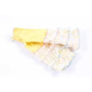 Mattel, Barbie, Bellbottoms Yellow White, Doll Pants, Wide Pants, White Lace,